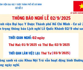 ​Thông báo: Lịch nghỉ Lễ Quốc Khánh 02/9