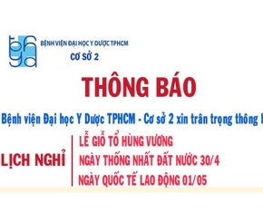 Thông báo về việc nghỉ Lễ Giỗ tổ Hùng Vương; Ngày Thống nhất Đất nước và ngày Quốc tế Lao động