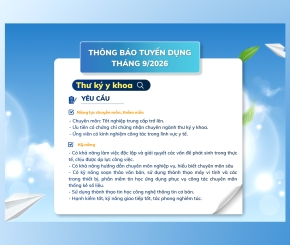 Thông báo tuyển dụng tháng 9/2026